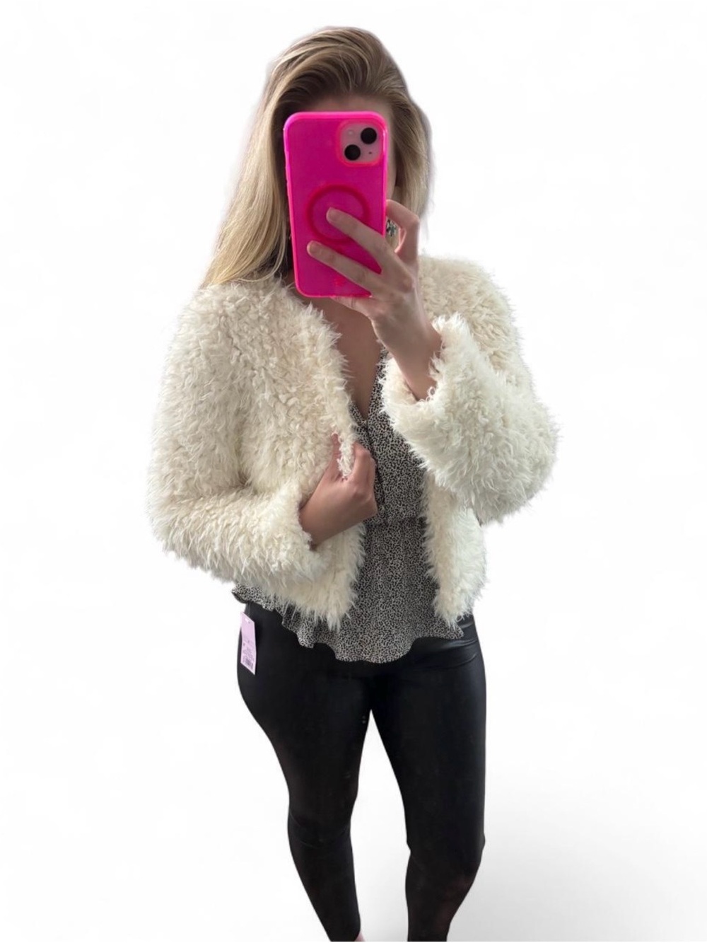 Xhilaration Cream Faux Fur Teddy Jacket